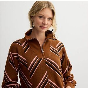 Nine West Stylish Brown and Pink Women's Sweater